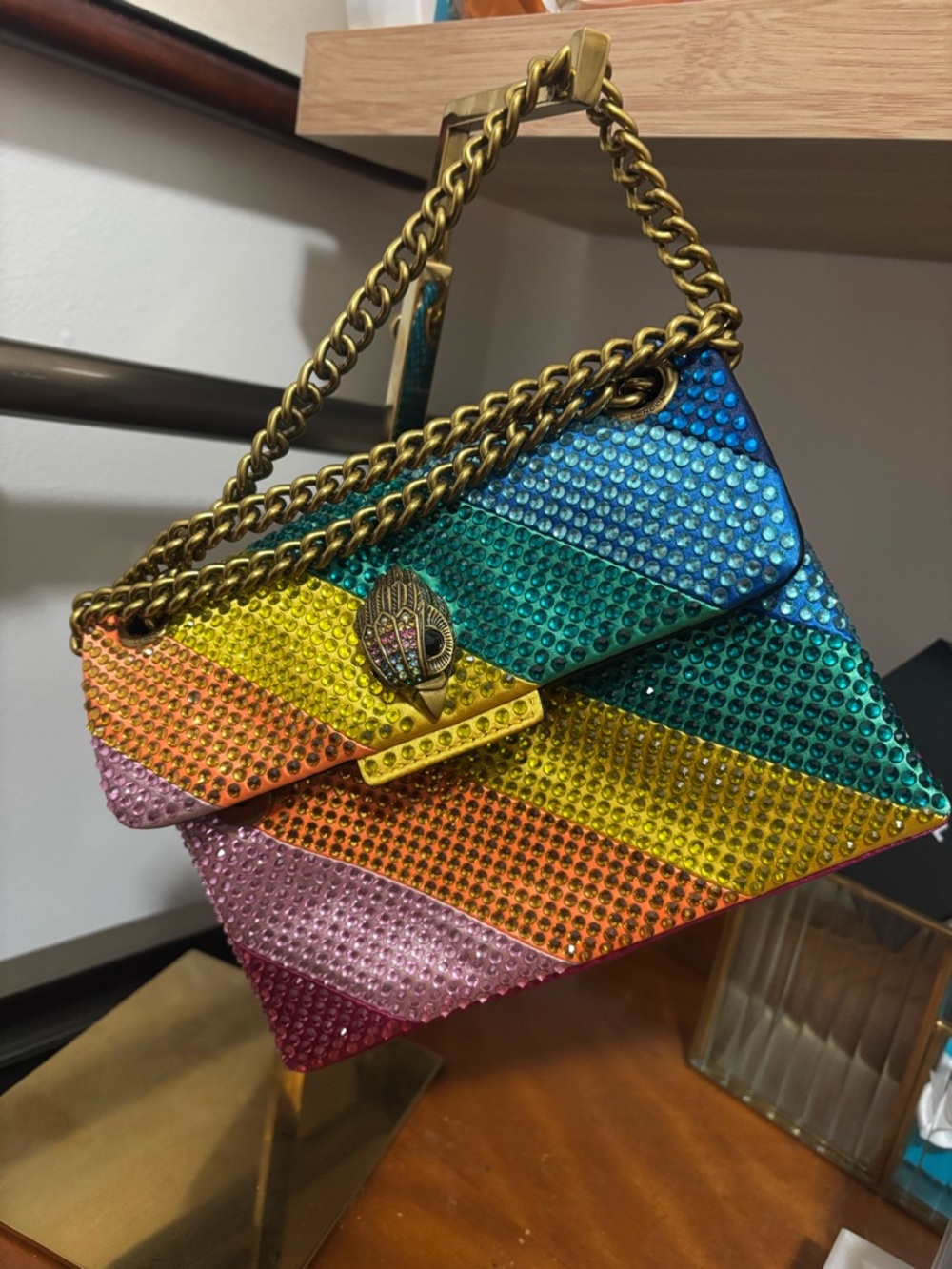 Kurt Geiger Multicolor Crystal-Striped Crossbody Bag - Picture 11 of 11
